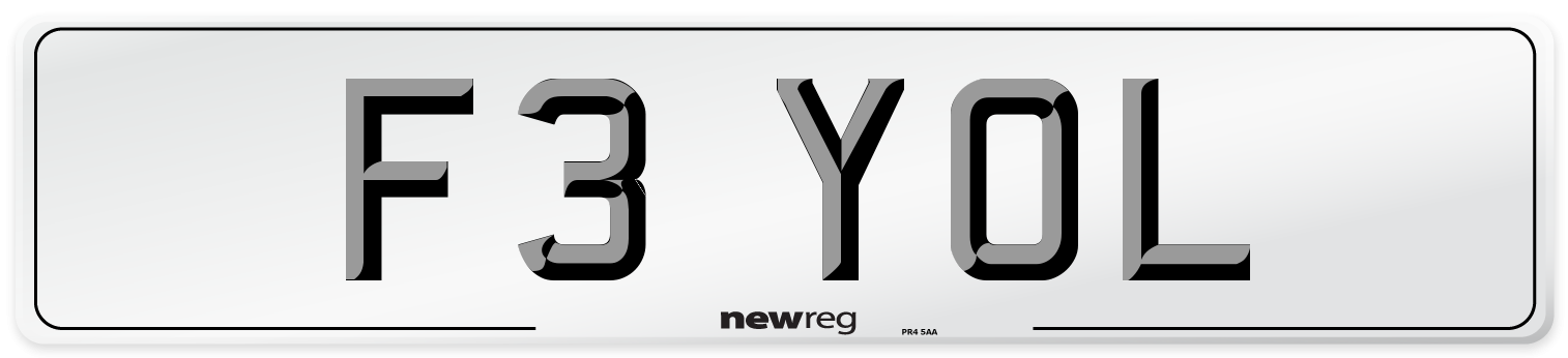 F3 YOL Number Plate from New Reg